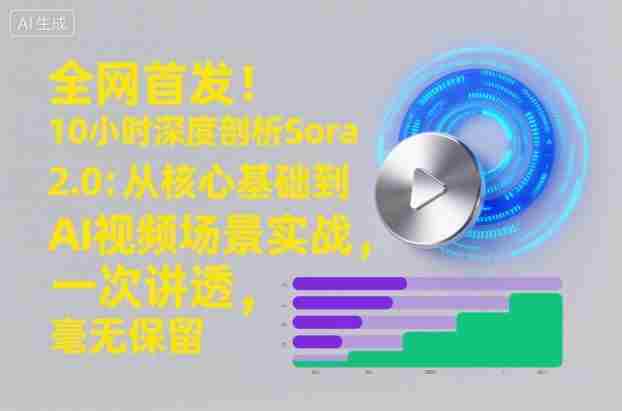 全网首发！10小时深度剖析Sora 2.0：从核心基础到AI视频场景实战，一次讲透，毫无保留-网创资源