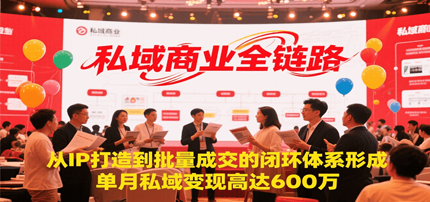 私域商业全链路，从IP打造到批量成交的闭环体系形成，单月私域变现600万-网创资源
