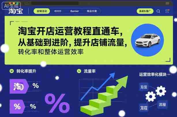 淘宝开店运营教程直通车，从基础到进阶，提升店铺流量，转化率和整体运营效率（更新11月）-网创资源