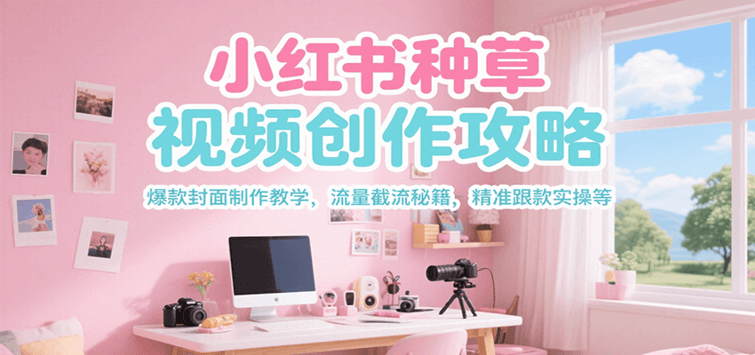 小红书种草视频创作攻略，爆款封面制作教学 ，流量截流秘籍 ，精准跟款实操等-网创资源