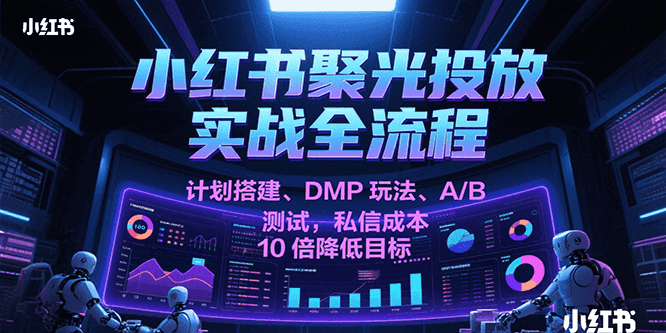 小红书聚光投放实战全流程，计划搭建、DMP玩法、A/B测试，私信成本10倍降低目标-网创资源