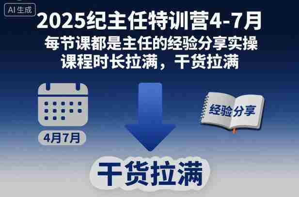 2025纪主任特训营4-7月，每节课都是主任的经验分享实操，课程时长拉满，干货拉满-网创资源