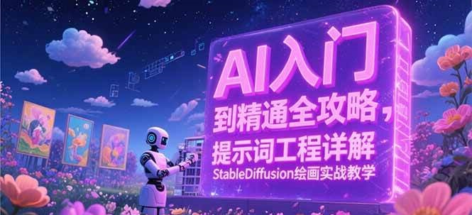 AI入门到精通全攻略，提示词工程详解，StableDiffusion绘画实战教学-网创资源