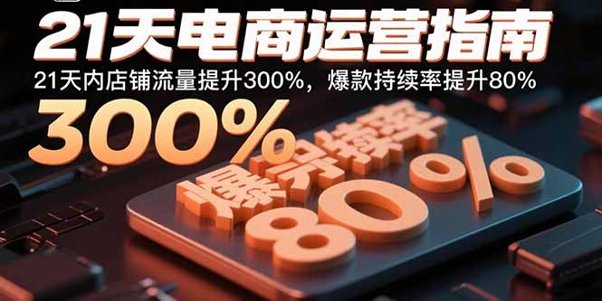 （15957期）21天电商运营指南：21天内店铺流量提升300%，爆款持续率提升80%-网创资源