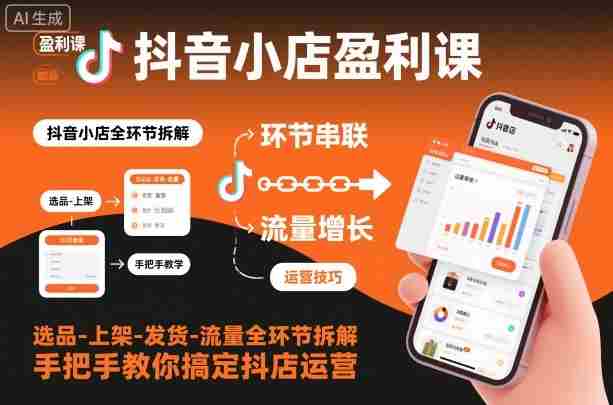 抖音小店盈利课-选品-上架-发货-流量全环节拆解，手把手教你搞定抖店运营-网创资源