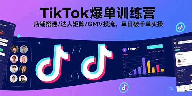（15920期）TikTok爆单训练营，店铺搭建/达人矩阵/GMV投流，单日破千单实操-网创资源