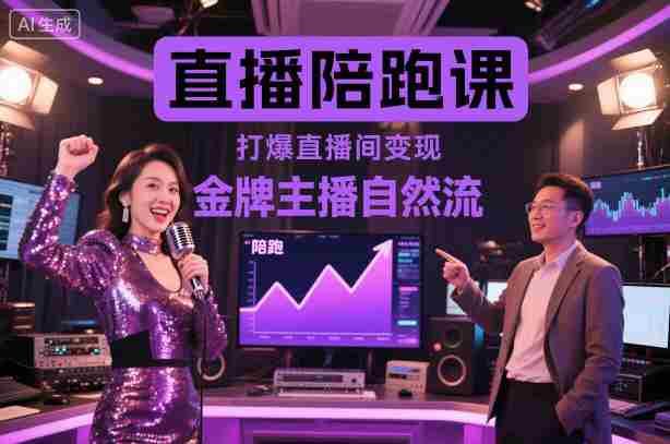 直播陪跑课，金牌主播自然流打爆直播间，复制高变现玩法-网创资源