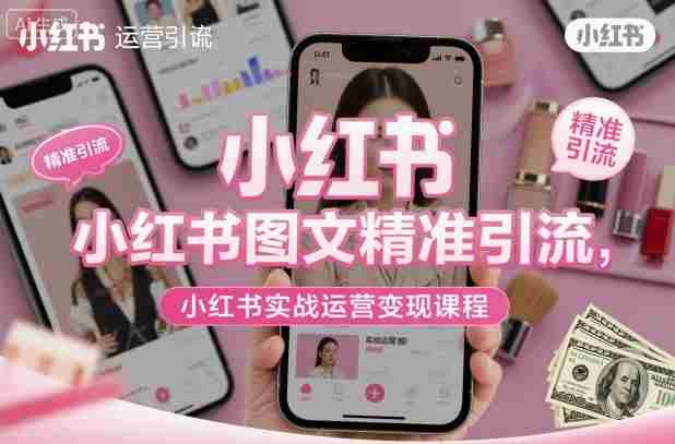 小红书图文精准引流，小红书实战运营变现课程-网创资源