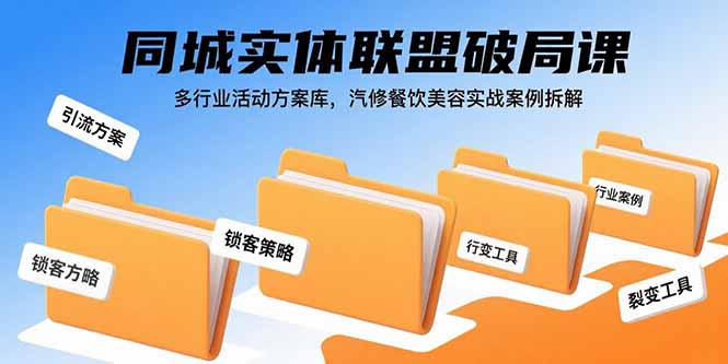 （15833期）同城实体联盟破局课，多行业活动方案库，汽修餐饮美容实战案例拆解-网创资源