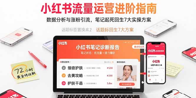 （15827期）小红书流量运营进阶指南，数据分析与涨粉引流，笔记起死回生7大实操方案-网创资源