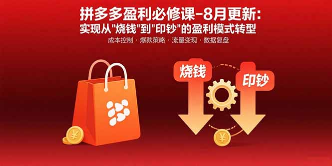 （15771期）拼多多盈利必修课-8月更新：突破运营瓶颈 实现从烧钱到印钞的盈利模式转型-网创资源