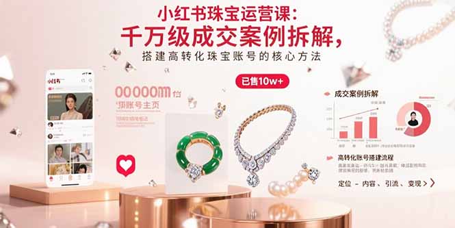 （15742期）小红书珠宝运营课：千万级成交案例拆解，搭建高转化珠宝账号的核心方法-网创资源