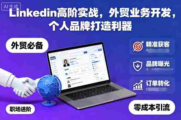 Linkedin高阶实战，外贸业务开发，个人品牌打造利器-网创资源