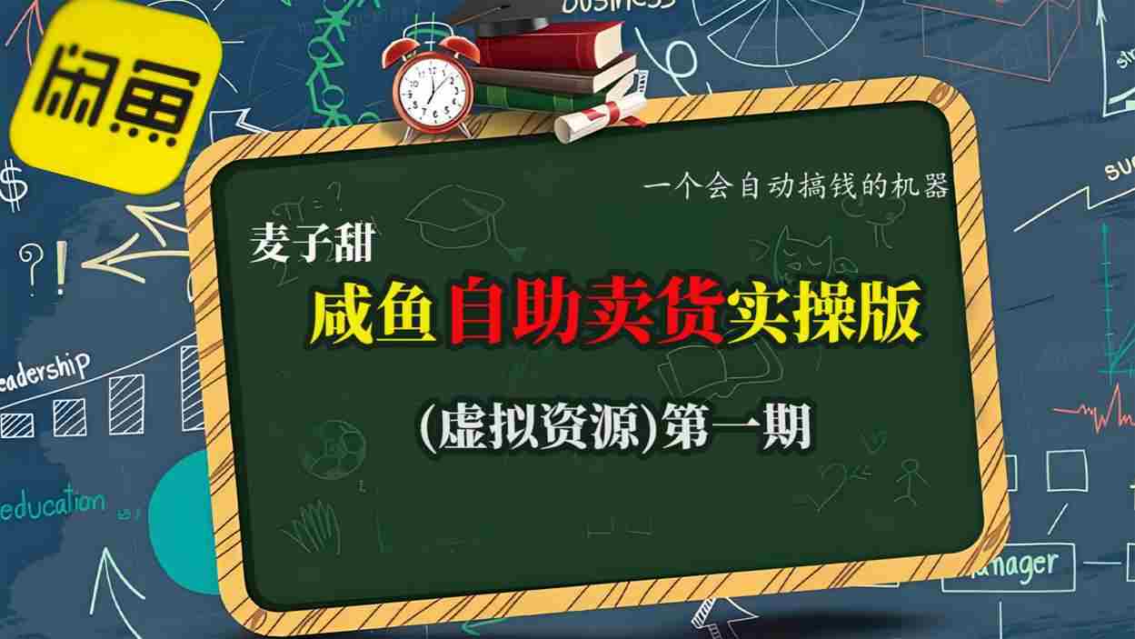 麦子甜咸鱼自助卖货实操版（虚拟资源）一个会自动搞钱的机器-网创资源