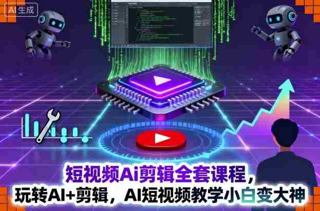 短视频Ai剪辑全套课程，玩转AI+剪辑，AI短视频教学小白变大神-网创资源