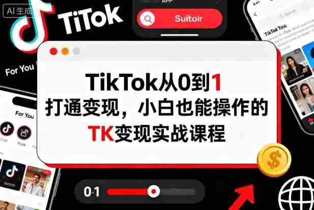 TikTok从0到1打通变现，小白也能操作的TK变现实战课程-网创资源
