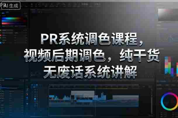 PR系统调色课程，视频后期调色，纯干货无废话系统讲解-网创资源