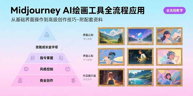 （15628期）Midjourney AI绘画工具全流程应用，从基础界面操作到高级创作-附配套资料-网创资源