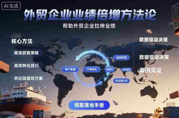 外贸企业业绩倍增方法论，帮助外贸企业拉伸业绩-网创资源