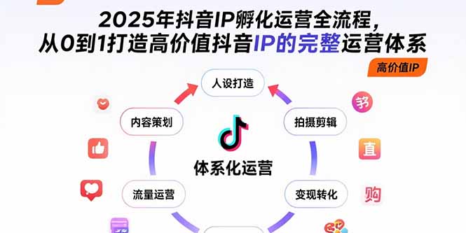 （15610期）2025年抖音IP孵化运营全流程，从0到1打造高价值抖音IP的完整运营体系-网创资源