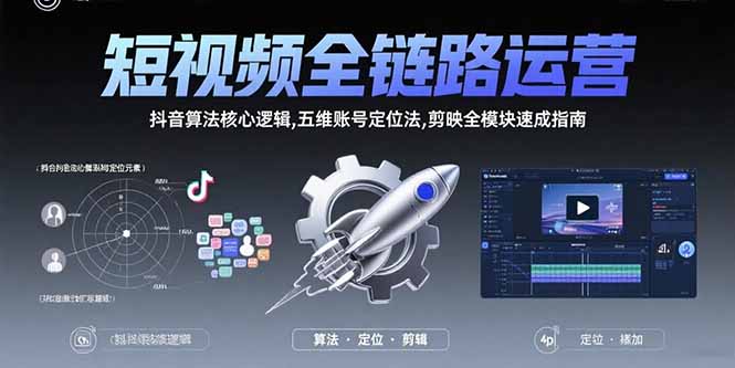 （15580期）短视频全链路运营：抖音算法核心逻辑,五维账号定位法,剪映全模块速成指南-网创资源
