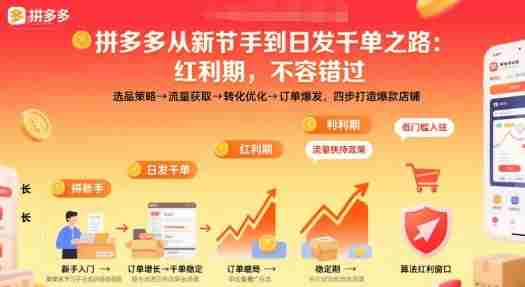 拼多多从新手到日发千单之路，拼多多红利期，不容错过【音频】-网创资源