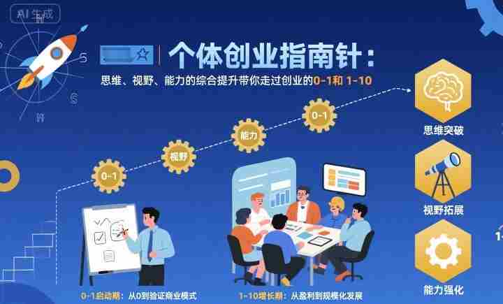 个体创业指南针，思维、视野、能力的综合提升带你走过创业的0-1和1-10【音频】-网创资源