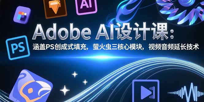 （15469期）Adobe AI设计课：涵盖PS创成式填充，萤火虫三核心模块，视频音频延长技术-网创资源
