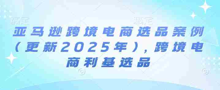 亚马逊跨境电商选品案例(更新2025年10月)，跨境电商利基选品-网创资源