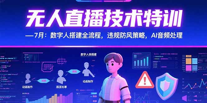 （15448期）无人直播技术特训-7月：数字人搭建全流程，违规防风策略，AI音频处理-网创资源