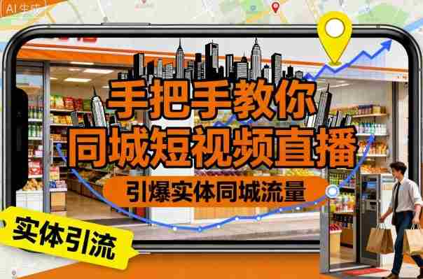 手把手教你同城短视频直播，引爆实体同城流量-网创资源