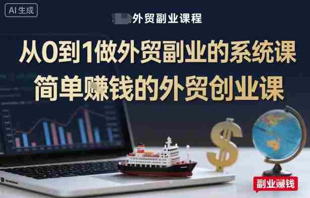 从0到1做外贸副业的系统课，简单賺钱的外贸创业课-网创资源