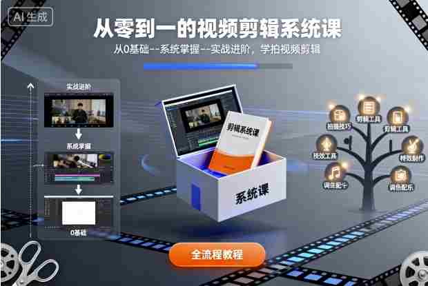 从零到一的视频剪辑系统课，从0基础–系统掌握–实战进阶，学拍视频剪辑-网创资源
