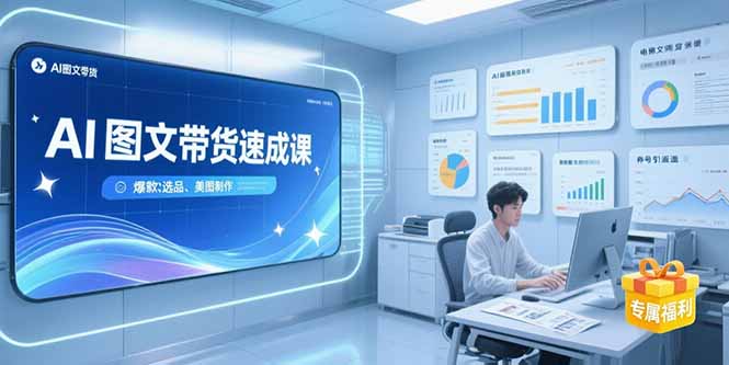 （15416期）AI图文带货速成课，养号引流秘籍，爆款选品策略，美图制作全流程-网创资源