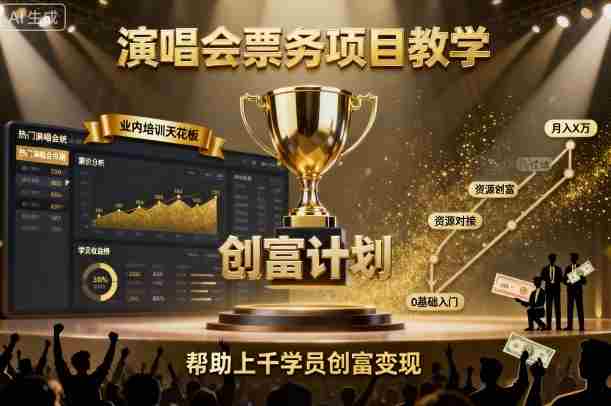 演唱会票务项目教学，业内培训天花板，帮助上千学员创富变现-网创资源