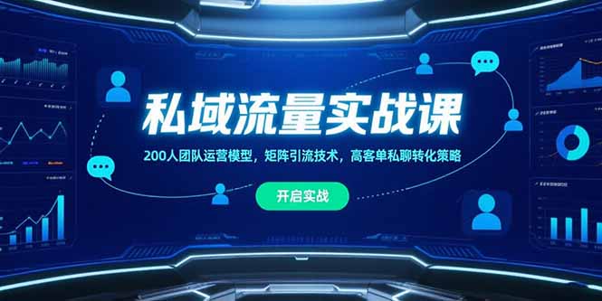 （15403期）私域流量实战课，200人团队运营模型，矩阵引流技术，高客单私聊转化策略-网创资源