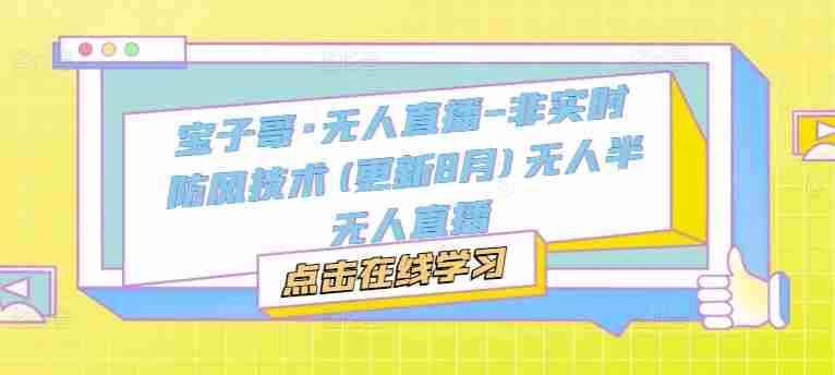 宝子哥·无人直播-非实时防风技术(更新25年9月)无人半无人直播-网创资源