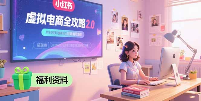 （15387期）虚拟电商全攻略2.0，开店选品实操流程，账号定位、货源发布、笔记发布技巧-网创资源