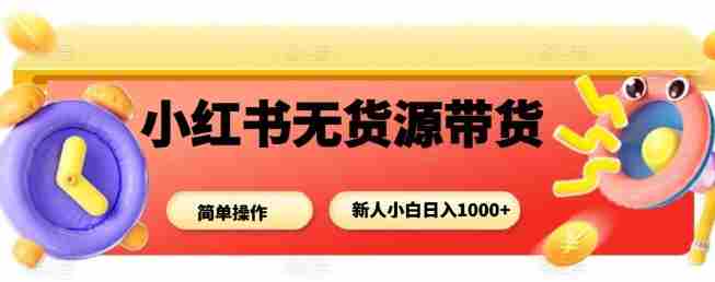 小红书无货源带货项目，简单无脑，新人小白日入多张-网创资源