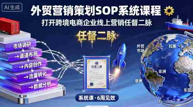 外贸营销策划SOP系统课程，打开跨境电商企业线上营销任督二脉-网创资源