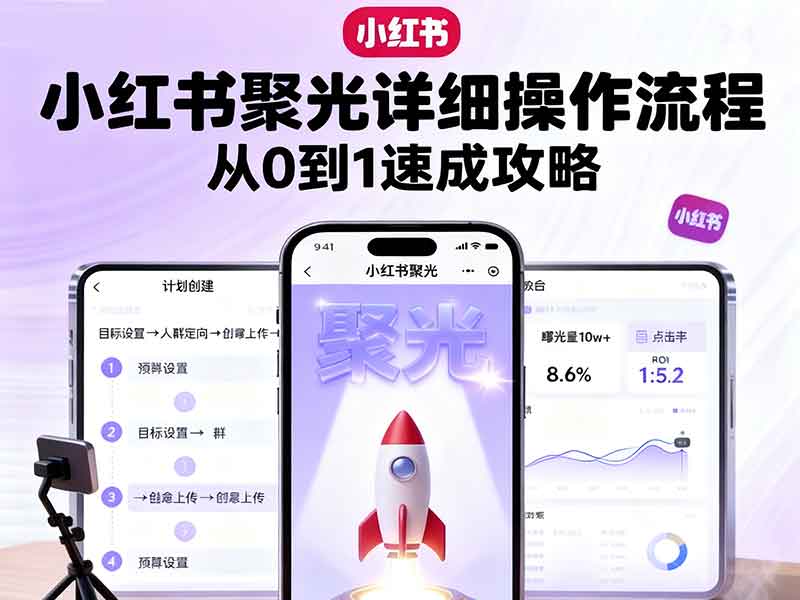 小红书聚光详细操作流程，小红书聚光从0到1速成攻略-网创资源