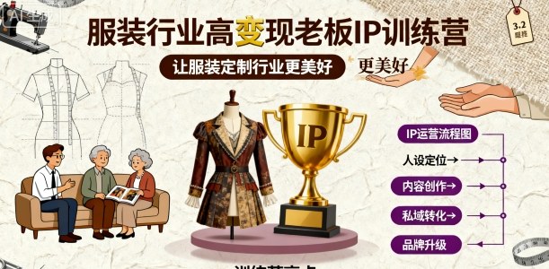 服装行业高变现老板IP训练营，让服装定制行业更美好-网创资源