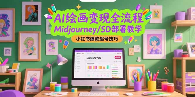 （15324期）AI绘画变现全流程，Midjourney/SD部署教学，小红书爆款起号技巧-网创资源