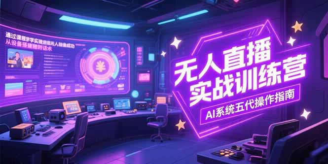（15315期）无人直播实操训练营，从设备搭建到话术，AI系统五代操作指南(7月更新)-网创资源