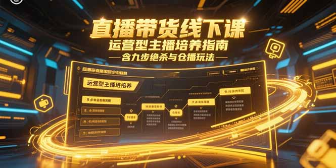 （15281期）直播带货线下课，运营型主播培养指南，含九步绝杀与仓播玩法-网创资源