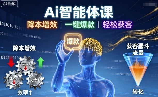 Ai智能体课，降本增效，一键爆款，轻松获客-网创资源