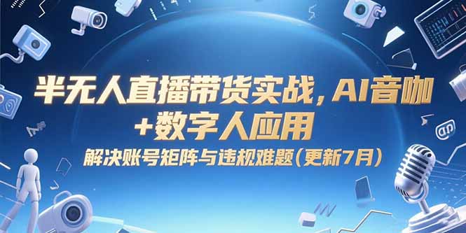 （15280期）半无人直播带货实战，AI音咖+数字人应用 解决账号矩阵与违规难题(更新7月)-网创资源