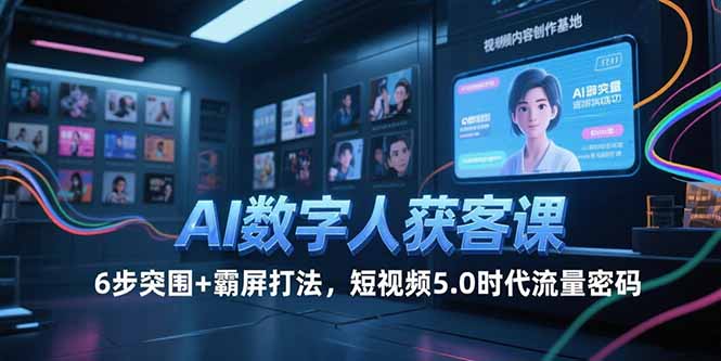 （15247期）AI数字人获客课，6步突围+霸屏打法，短视频5.0时代流量密码-网创资源