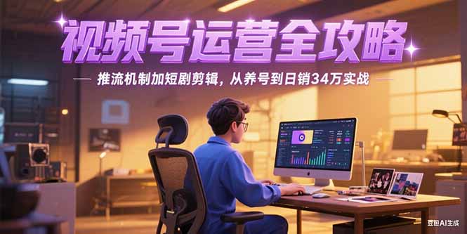 （15217期）2025视频号运营全攻略，推流机制加短剧剪辑，从养号到日销34万实战-网创资源