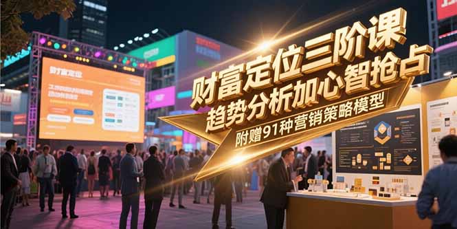 （15219期）财富定位三阶课，趋势分析加心智抢占，附赠91种营销策略模型-网创资源